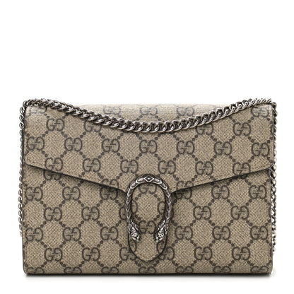 Gucci GG Supreme Monogram Mini Dionysus Chain Wallet Beige Taupe 1 of 11
