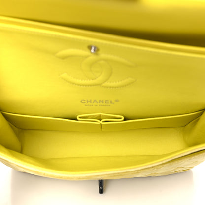 Chanel Velvet Quilted Medium Double Flap Yellow 5 of 10