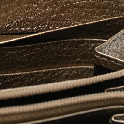 Gucci Metallic Pebbled Calfskin Soho Zip Around Wallet Golden Beige 7 of 8