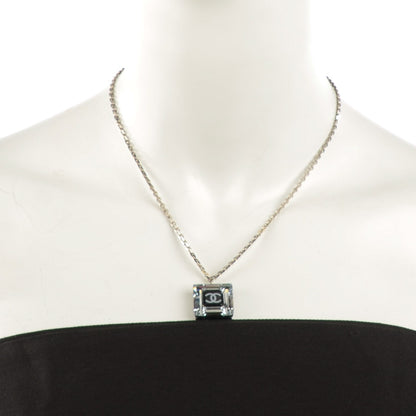 Chanel Crystal CC Square Charm Necklace 2 of 7