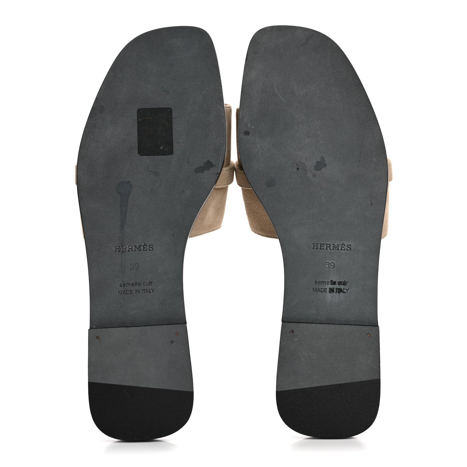 Hermes Suede Goatskin Giulia Sandals 39 Beige Sable 6 of 9