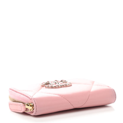 Chanel Lambskin Quilted Chanel 19 Zip Around Coin Purse Wallet Light Pink 4 of 8