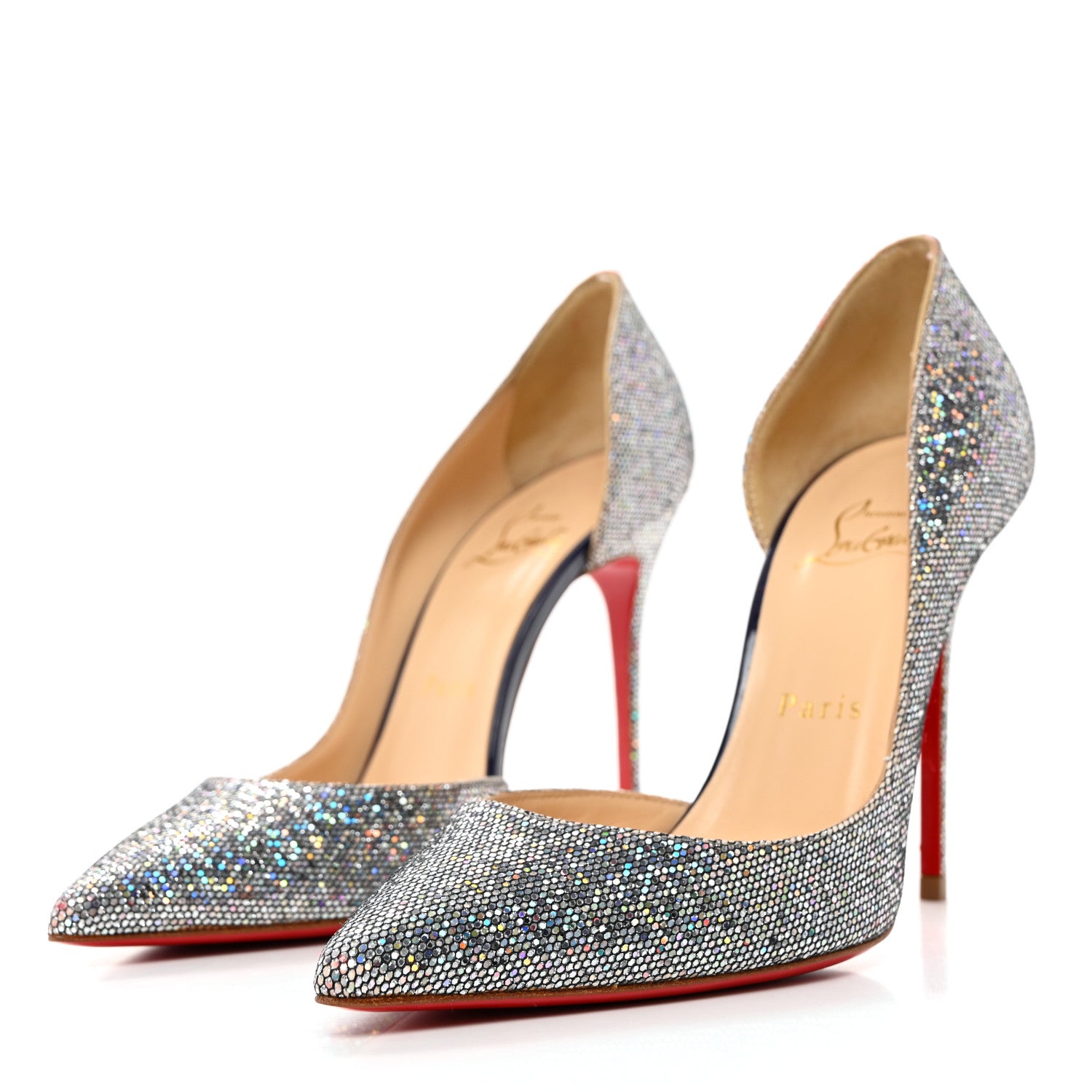 Christian Louboutin Patent Glitter Disco Ball Iriza 100 Pumps 37.5 Purple Pop Multicolor 3 of 7