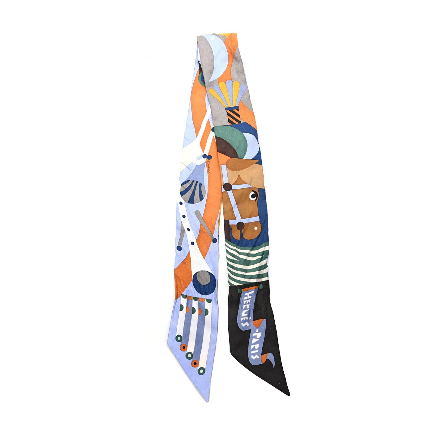 Silk Parade En Fanfare Twilly Brun Bleu Jean Vert