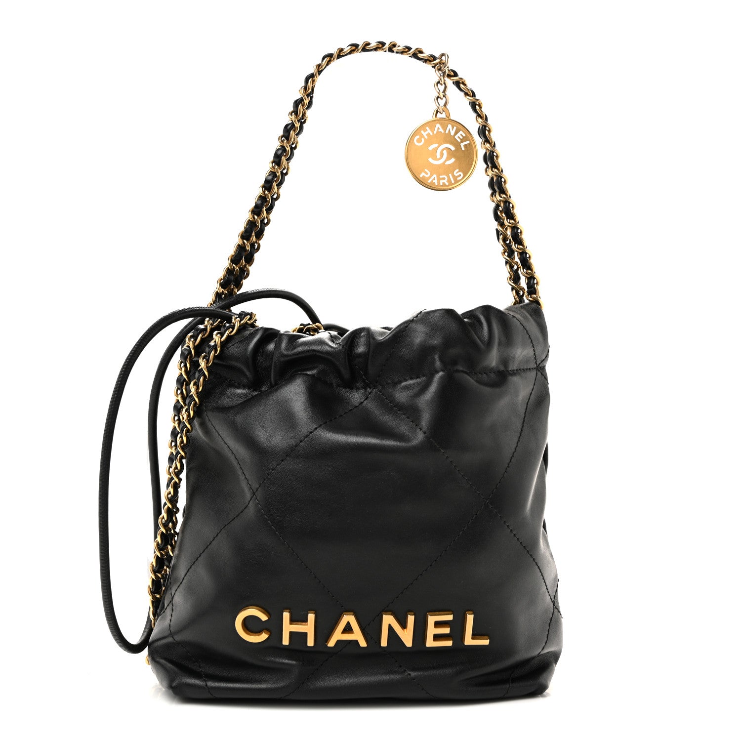 Chanel Shiny Calfskin Quilted Mini Chanel 22 Black 1 of 10