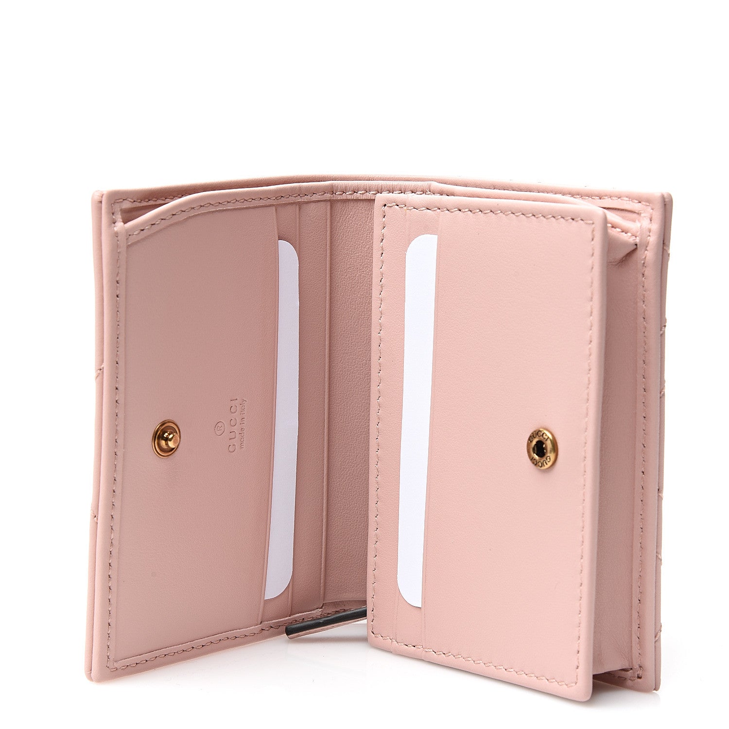Gucci Calfskin Matelasse GG Marmont Card Case Wallet Perfect Pink 4 of 6