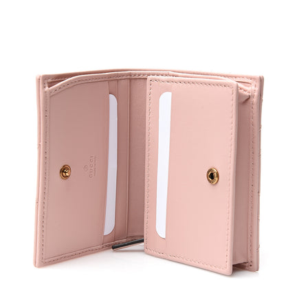 Gucci Calfskin Matelasse GG Marmont Card Case Wallet Perfect Pink 4 of 6