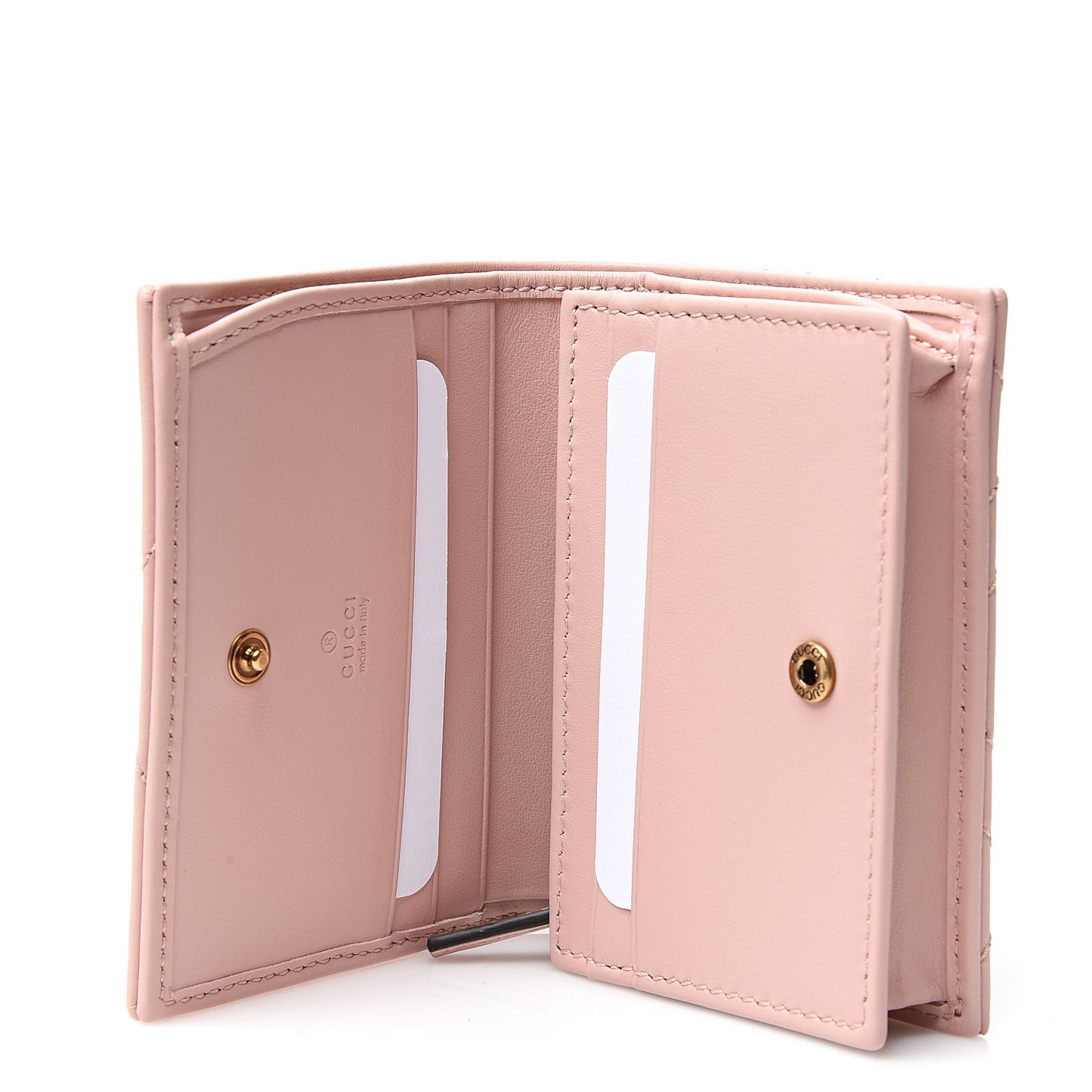 Calfskin Matelasse GG Marmont Card Case Wallet Perfect Pink