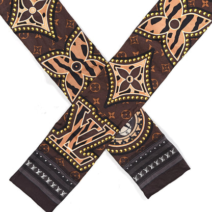 Louis Vuitton Silk Monogram LV World Bandeau Brown 3 of 5