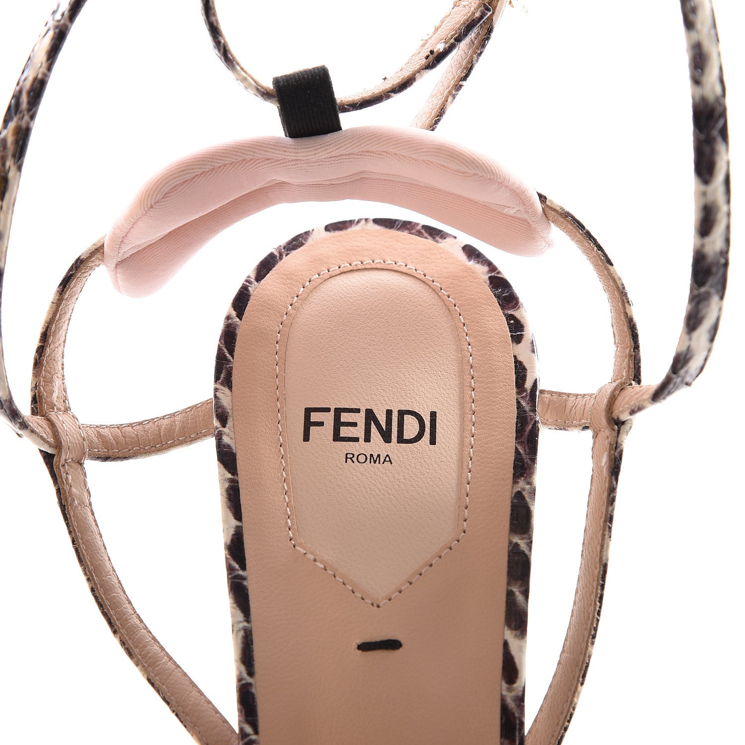 Fendi Elaphe Lycra Sandal Pumps 37 Camelia Nude 7 of 10