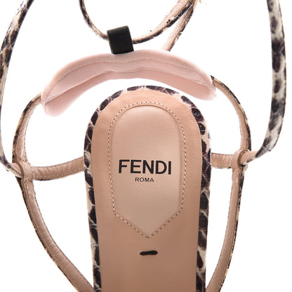 Fendi Elaphe Lycra Sandal Pumps 37 Camelia Nude 7 of 10