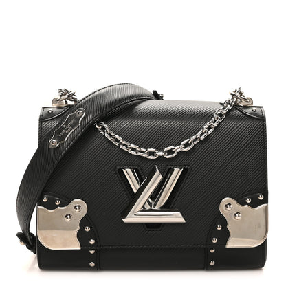 Louis Vuitton Epi Studded Mirror Twist Shoulder Bag MM Black 1 of 9