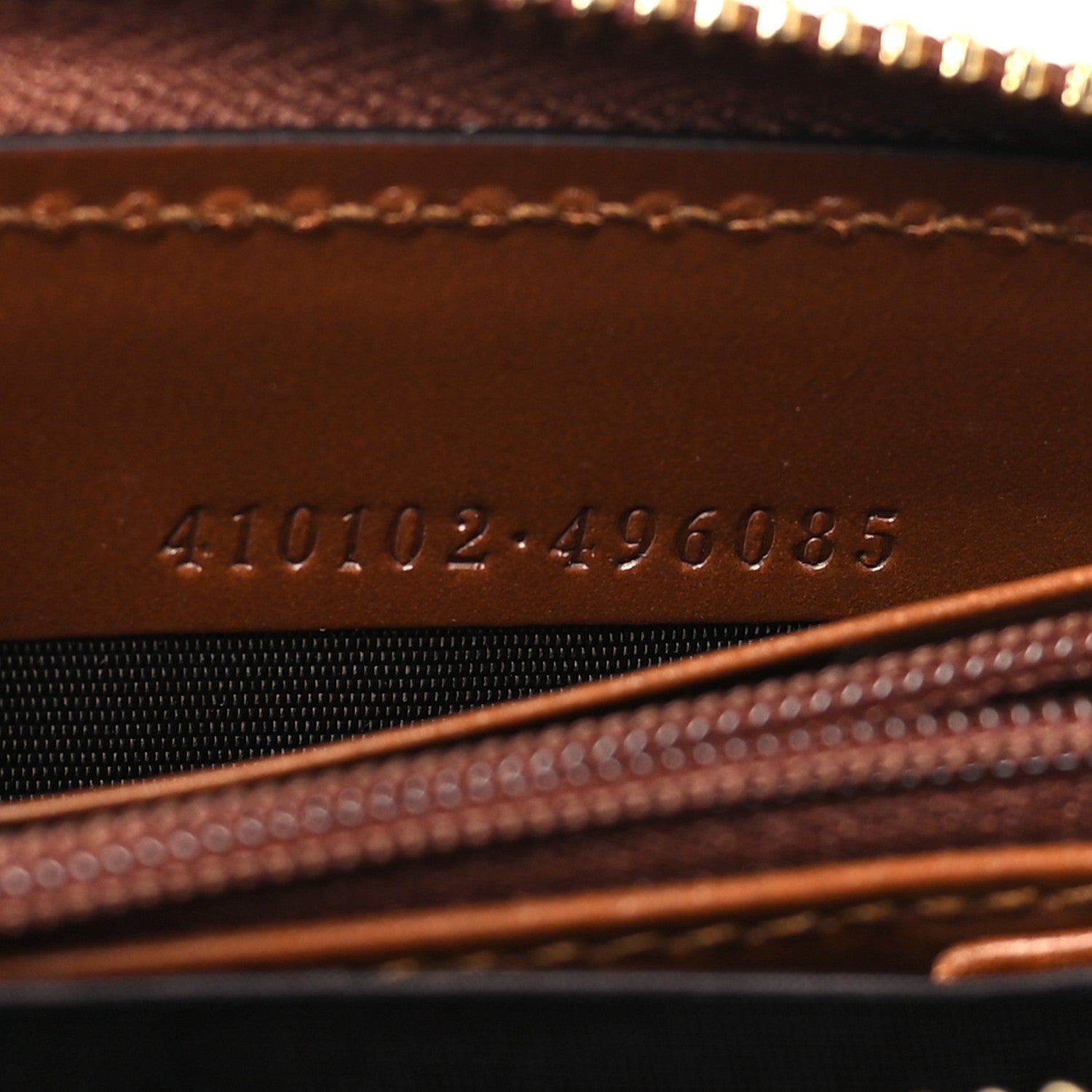 Gucci GG Supreme Monogram Cuoio Toscano Zip Around Wallet Beige Ebony Cuir 7 of 8