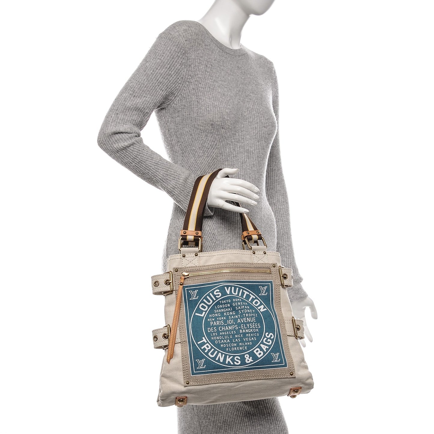 Toile Globe Shopper Cabas MM Blue