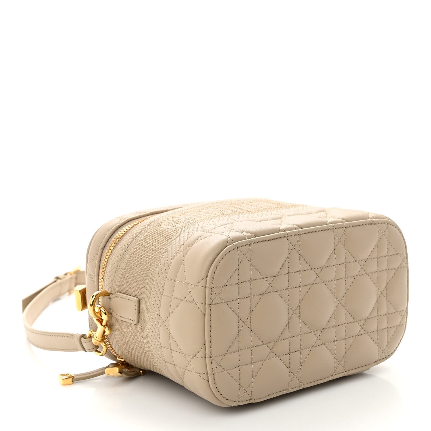 Lambskin Cannage Small Diortravel Vanity Case Light Beige