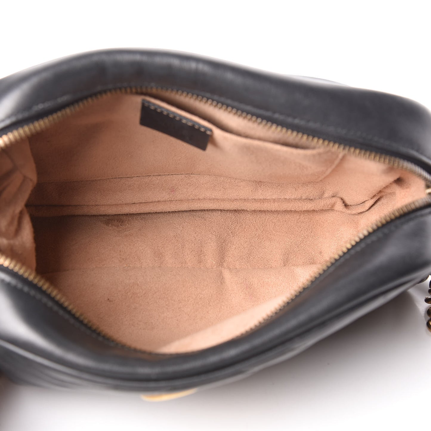 Calfskin Matelasse Small GG Marmont Chain Shoulder Bag Black