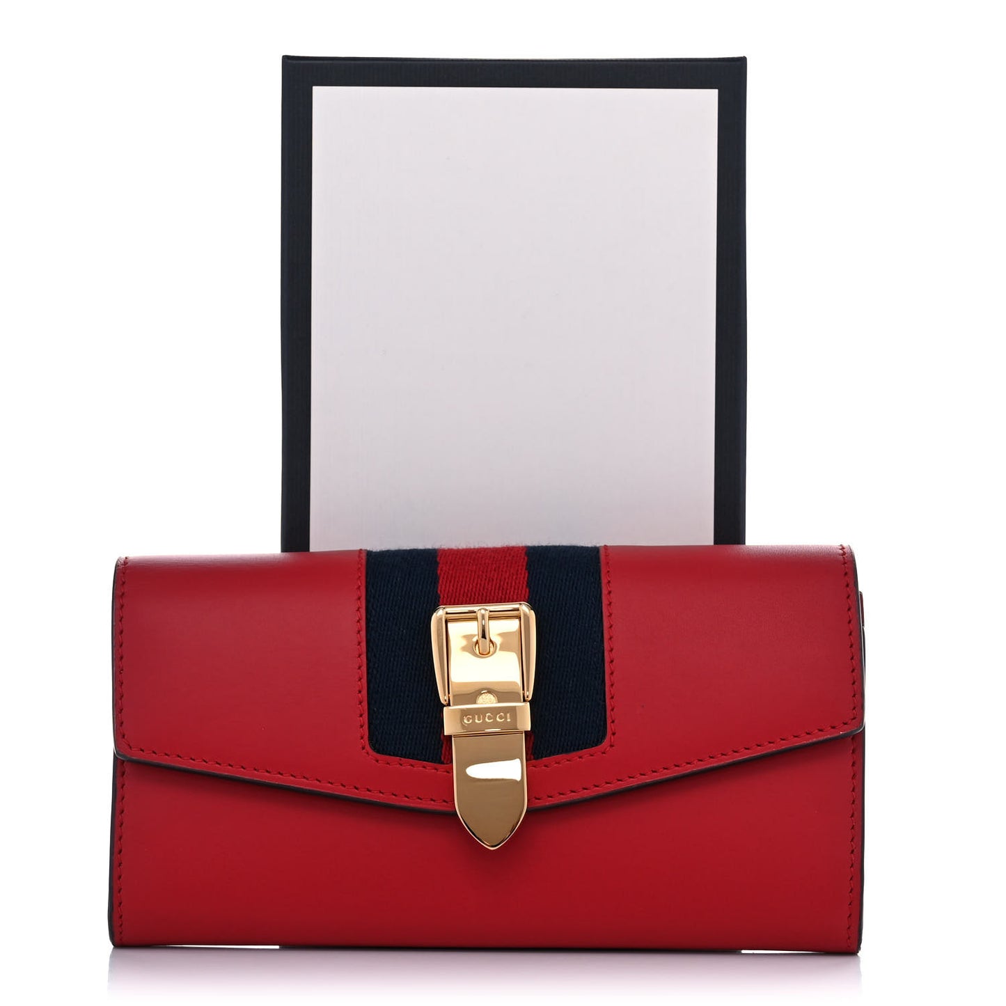 Calfskin Sylvie Continental Wallet Hibiscus Red