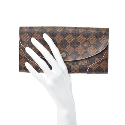 Louis Vuitton Damier Ebene Caissa Wallet Rose Ballerine 2 of 7