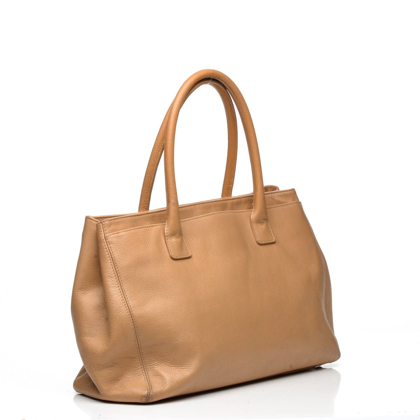 Calfskin Cerf Executive Shopper Tote Beige