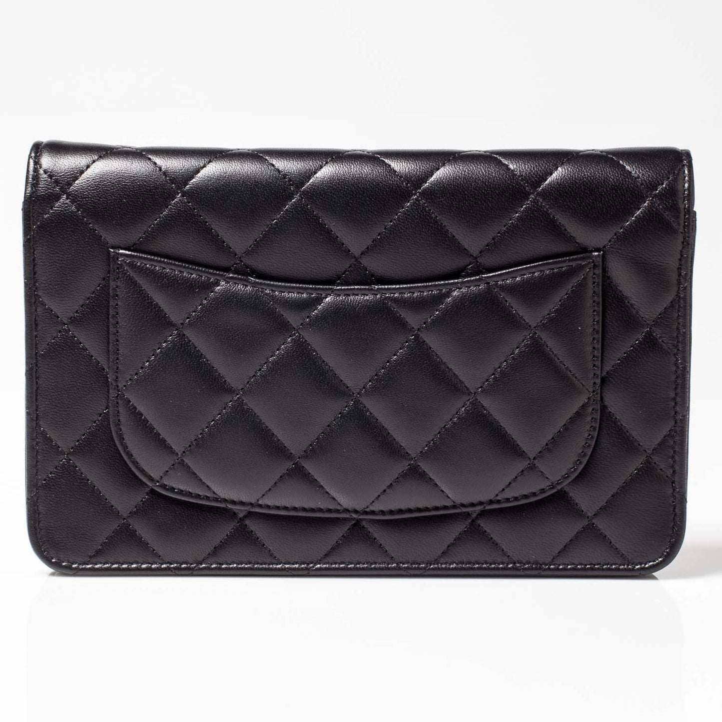 Lambskin Quilted Wallet On Chain WOC Black