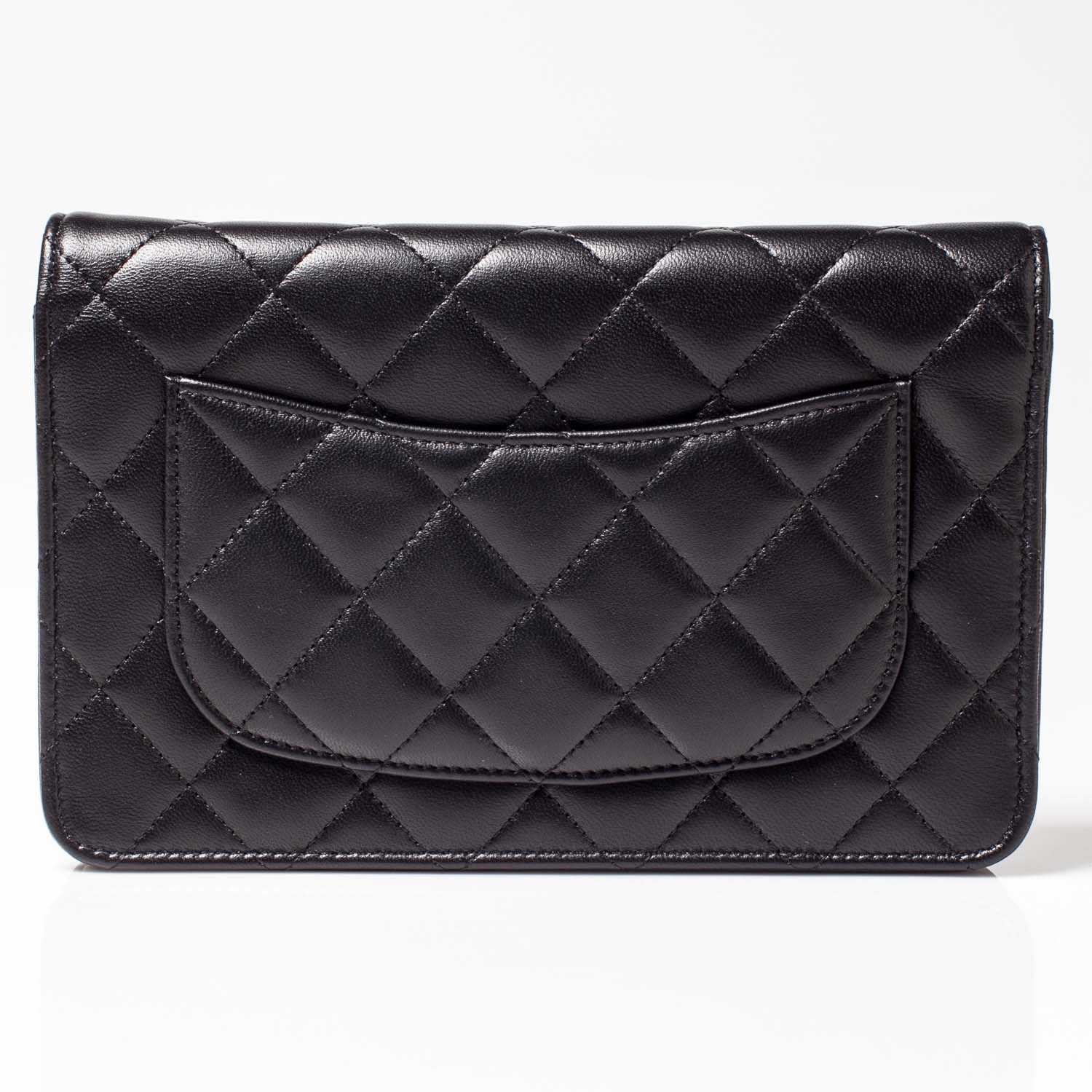 Chanel Lambskin Quilted Wallet On Chain WOC Black 4 of 10