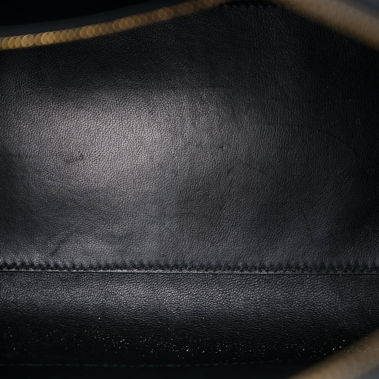 Grained Calfskin Medium Ville Bowling Bag Black