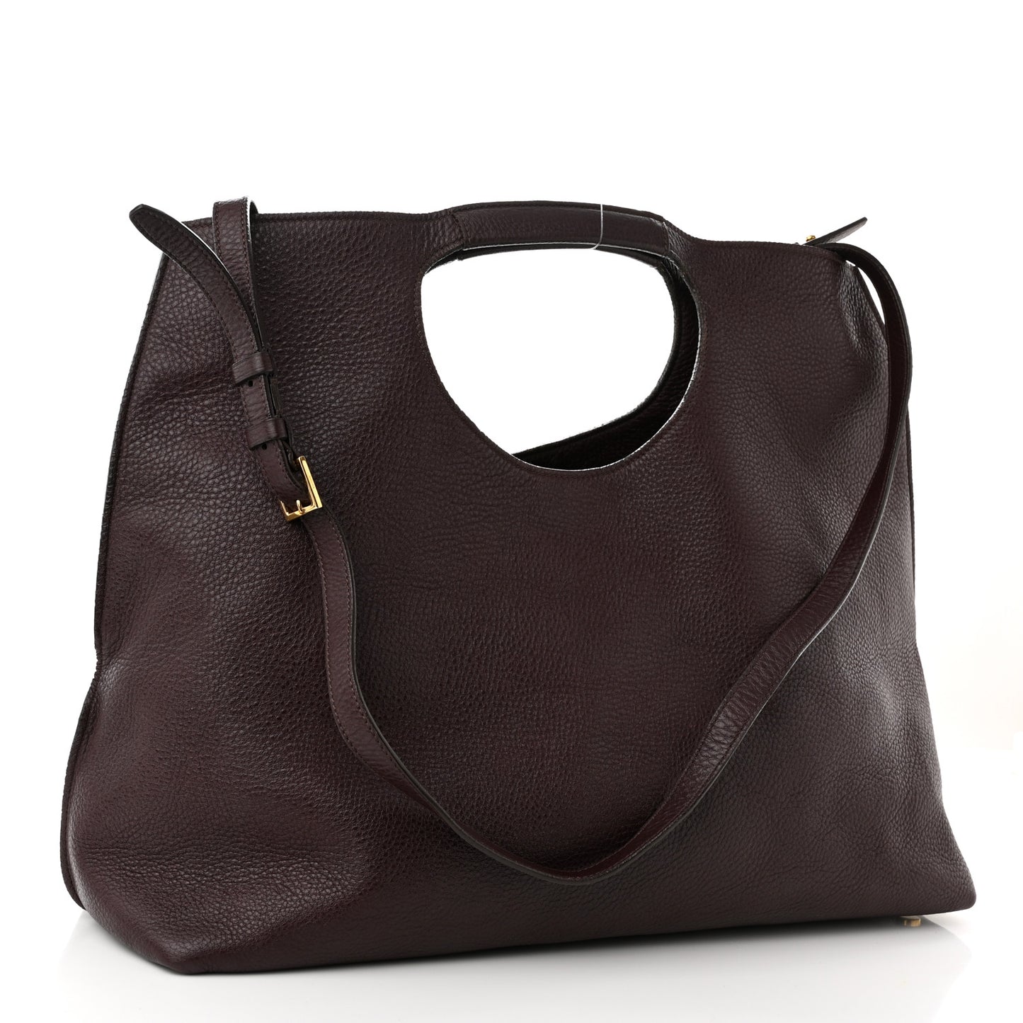 Grained Calfskin Alix Padlock Zip Tote Burgundy