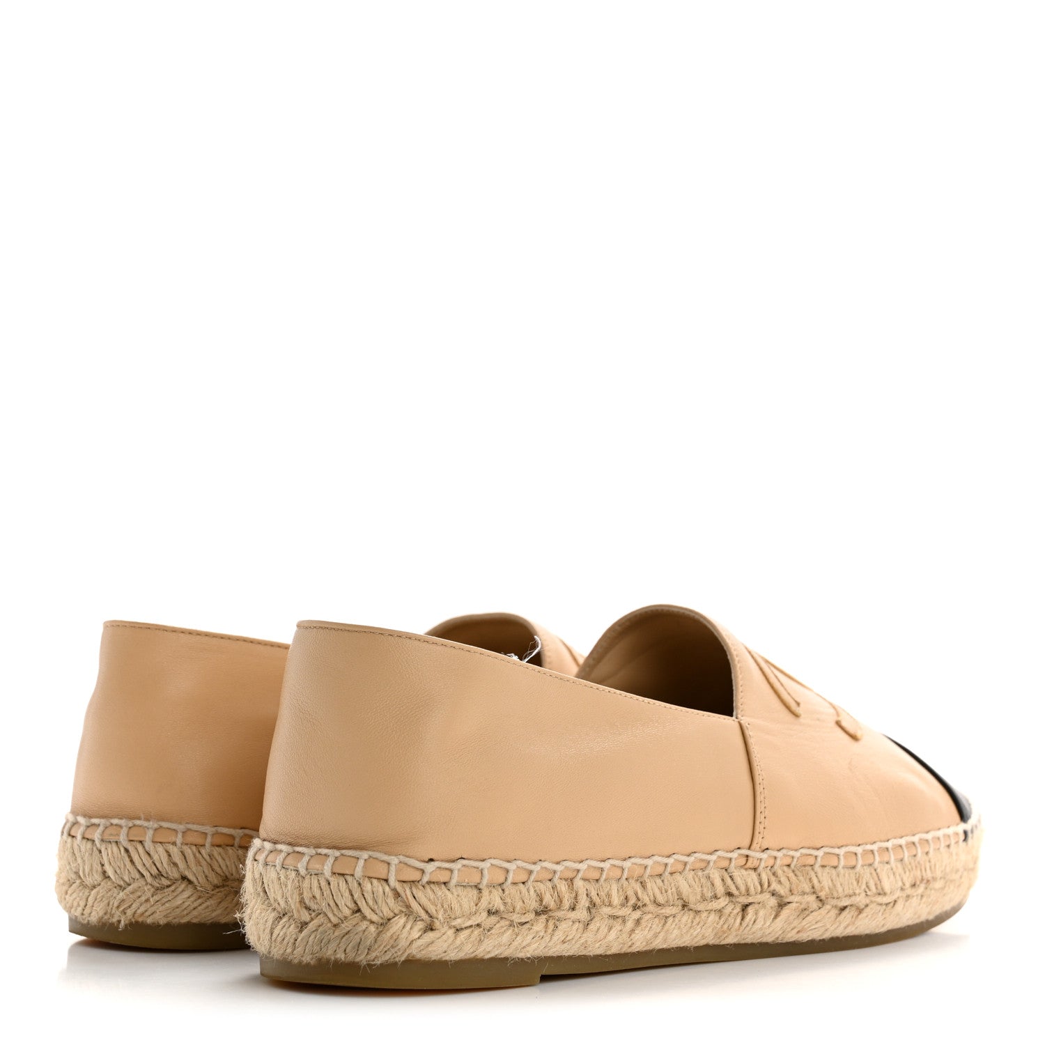 Chanel Lambskin CC Espadrilles 40 Beige Black 5 of 10