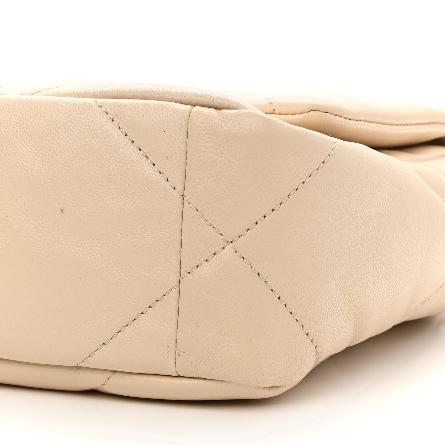 Chanel Shiny Goatskin Quilted Medium Chanel 19 Flap Beige 9 of 9