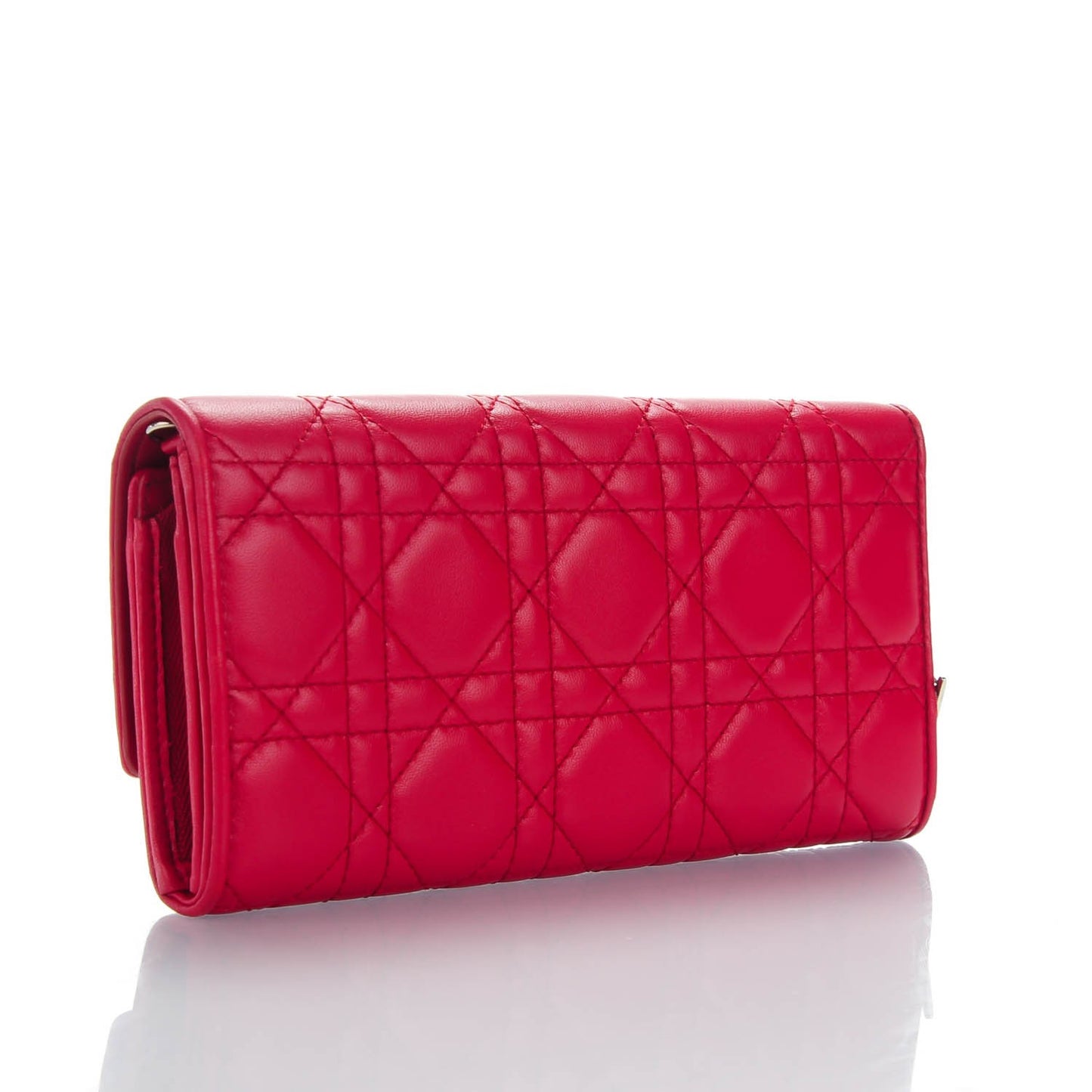 Lambskin Cannage Rendezvous Wallet Rouge Carmin