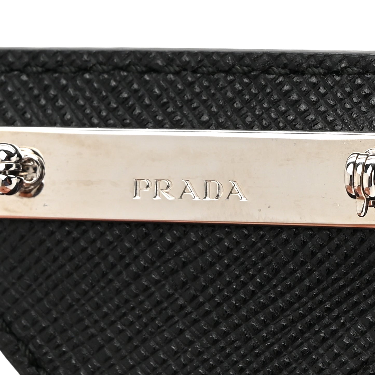 Saffiano Enamel Logo Triangle Pin Black