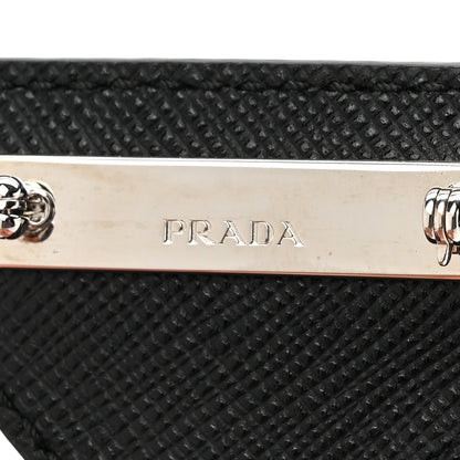 Prada Saffiano Enamel Logo Triangle Pin Black 3 of 4