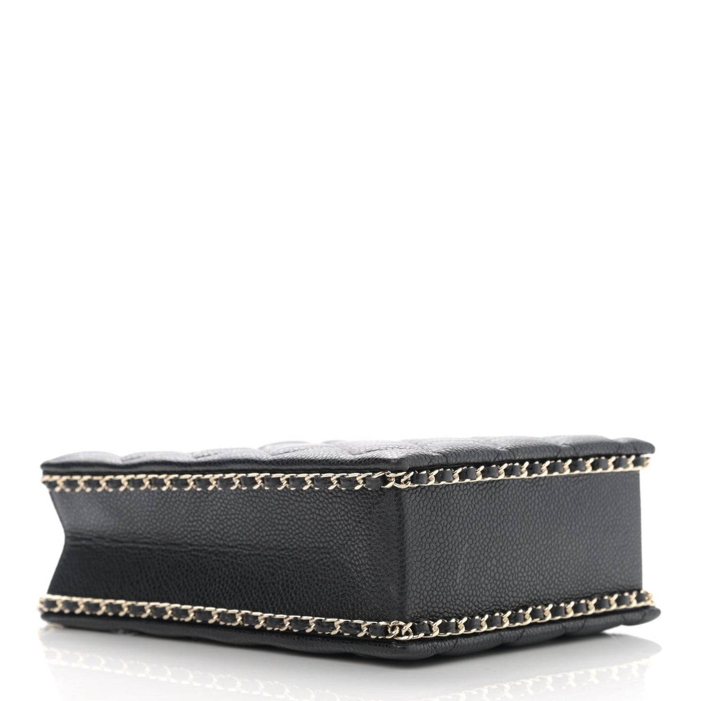 Caviar Quilted Evening Box Bag Black
