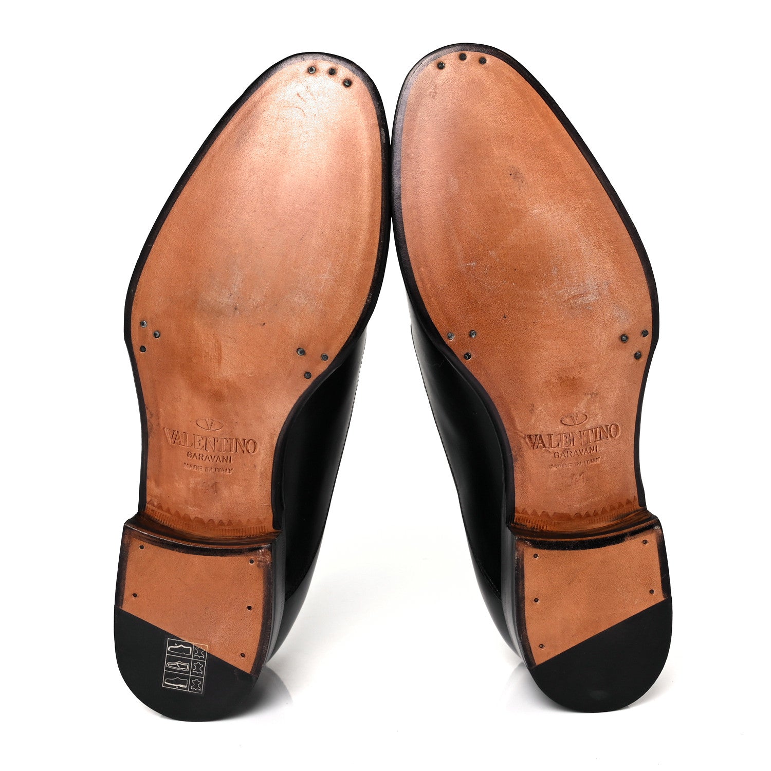 Valentino Garavani Calfskin Mens Derby Loafers 41 Black 5 of 8