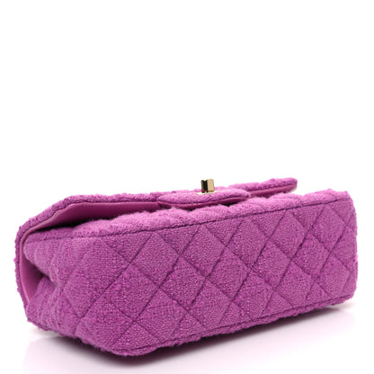 Chanel Tweed Quilted Mini Rectangular Flap Purple 4 of 10