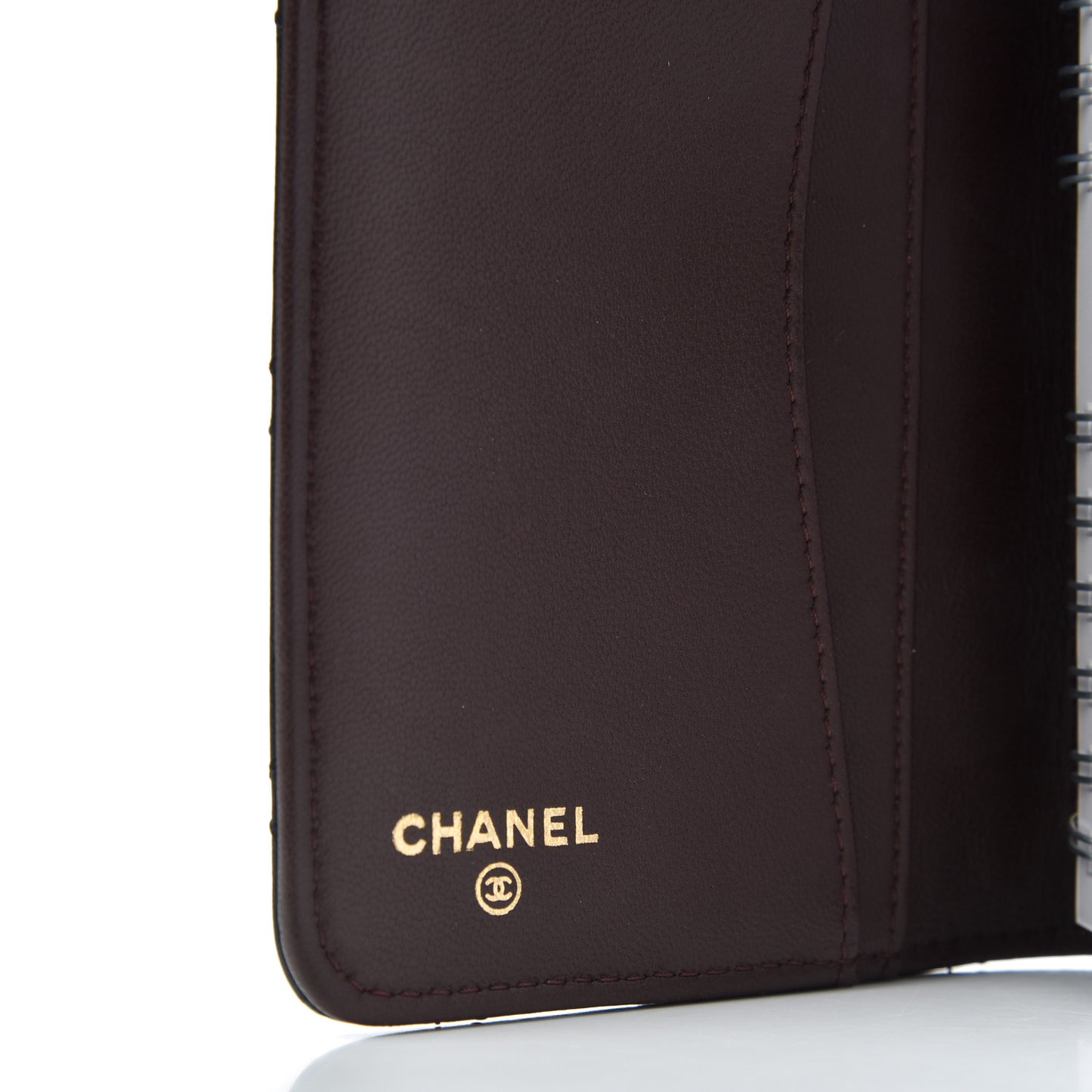 Lambskin Quilted Small Agenda Cover Black