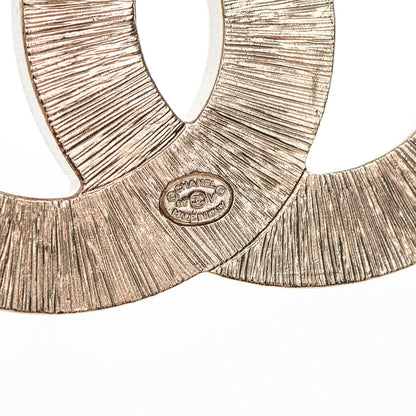 Chanel Metal Quilted CC Brooch Silver Gold 4 of 4