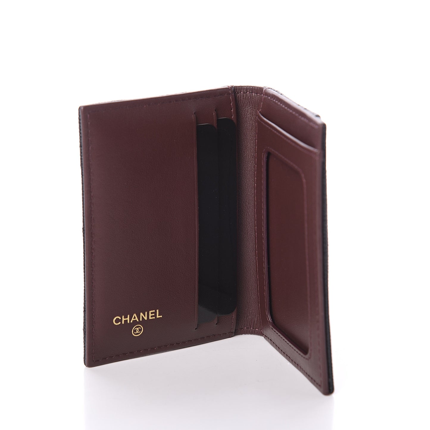 Caviar Quilted Card Holder Wallet Black