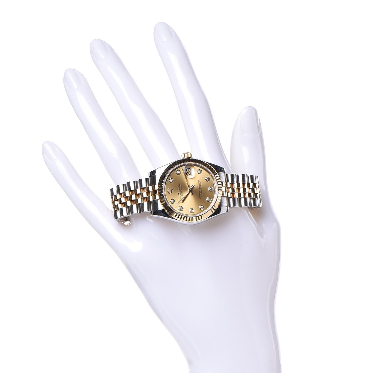 Stainless Steel 18K Yellow Gold Diamond 31mm Oyster Perpetual Datejust Watch Champagne 178273