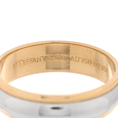 Tiffany Platinum 18K Yellow Gold 6mm Together Milgrain Wedding Band Ring 62 10 4 of 5