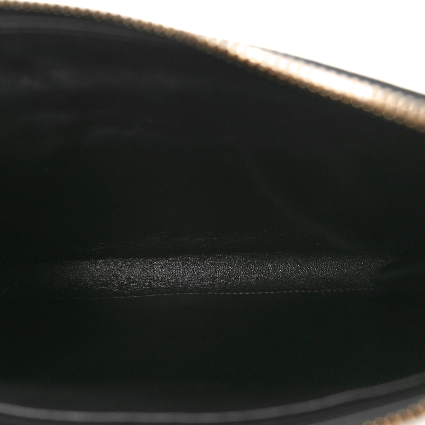 Grained Calfskin Neo Classic Gold Hardware Zip Around Crossbody Black