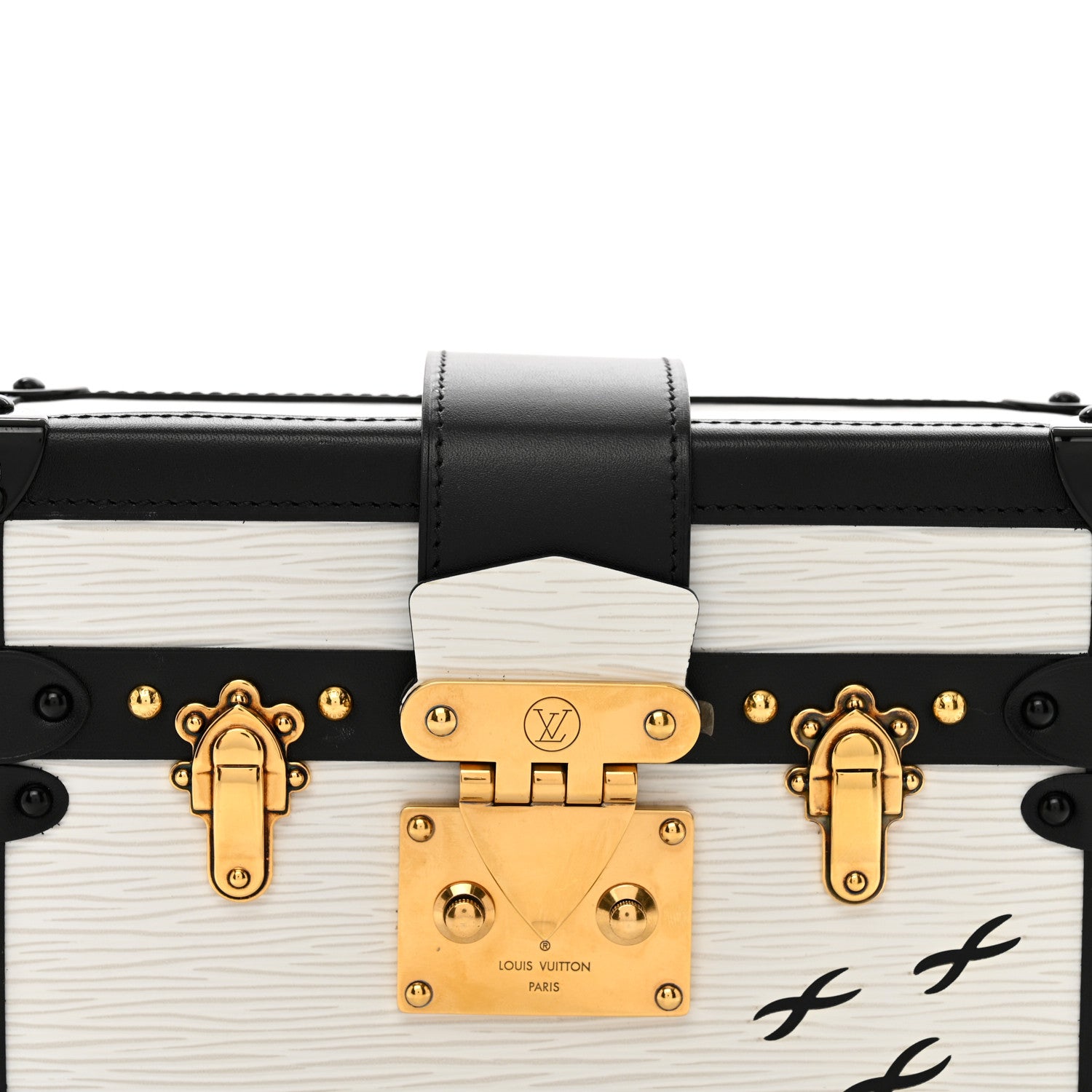 Louis Vuitton Epi Petite Malle White Black 5 of 9