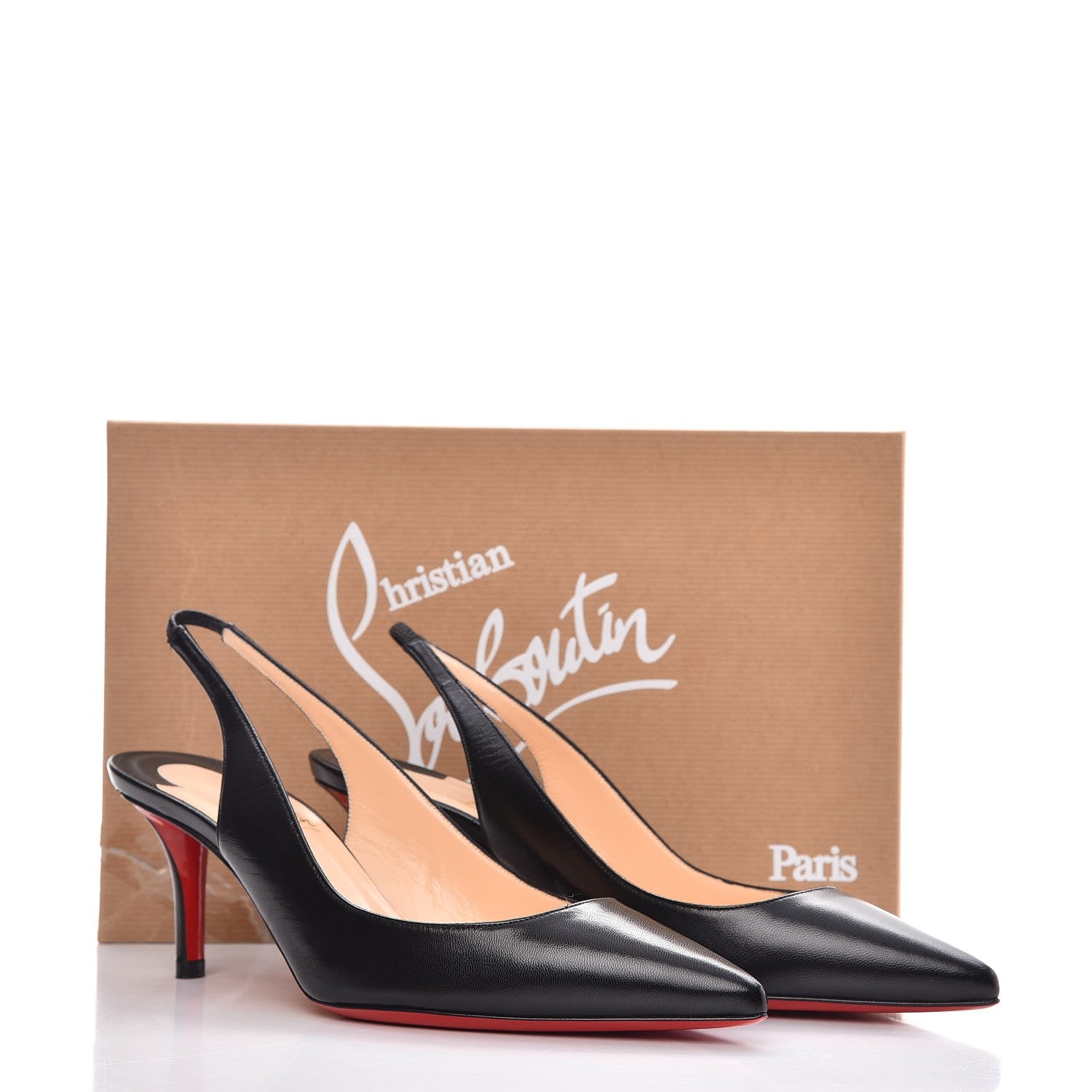 Christian Louboutin Kidskin Apostrophy Slingback 70 Pumps 36 Black 8 of 8