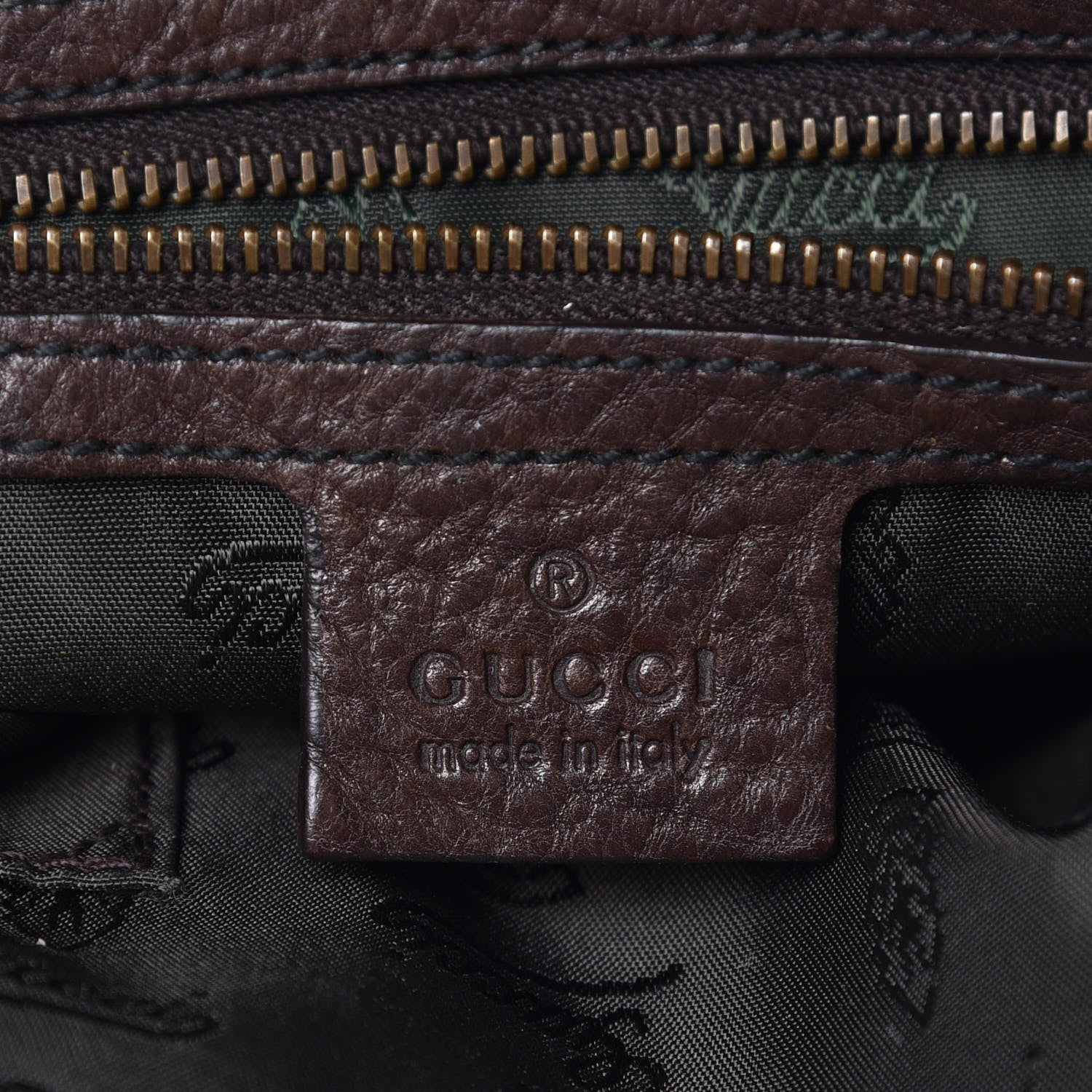 Gucci Calfskin Medium Babouska Boston Tote Dark Brown 6 of 14