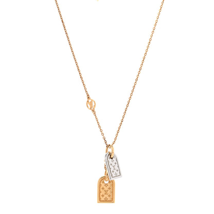 Louis Vuitton Nanogram Name Tag Necklace Gold 1 of 5