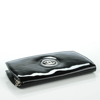 Chanel Patent Large CC Compact Zip Gusset Wallet Black 4 of 8