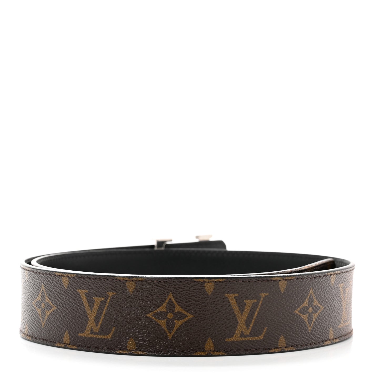 Calfskin Monogram 40mm LV Initiales Reversible Belt 85 34 Black