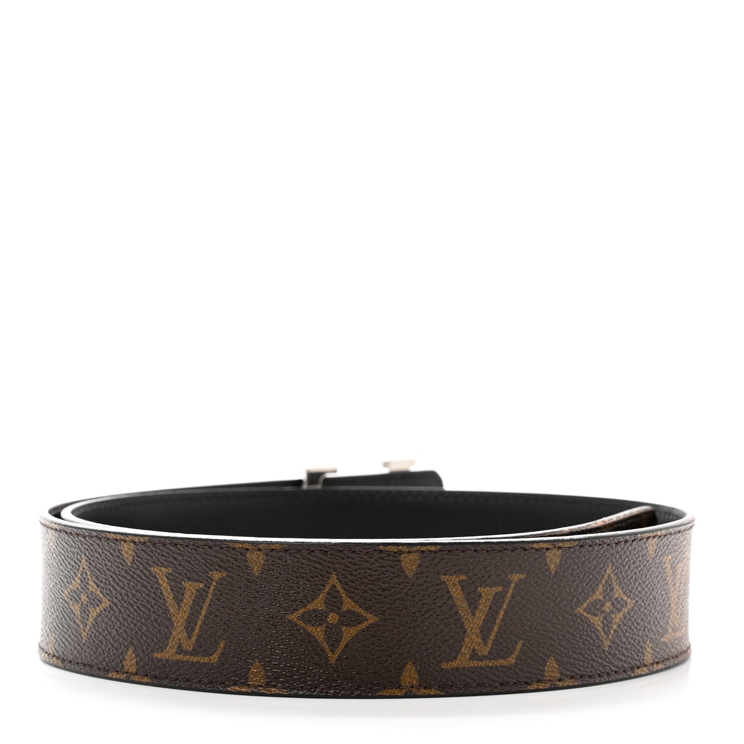 Louis Vuitton Calfskin Monogram 40mm LV Initiales Reversible Belt 85 34 Black 2 of 5