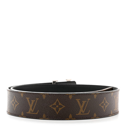 Louis Vuitton Calfskin Monogram 40mm LV Initiales Reversible Belt 85 34 Black 2 of 5