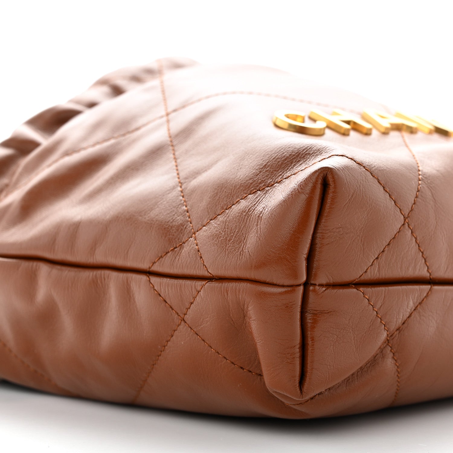 Chanel Shiny Calfskin Quilted Mini Chanel 22 Light Brown 9 of 10